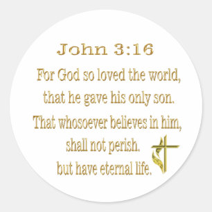 Pegatina Redonda John 3:16 artículos