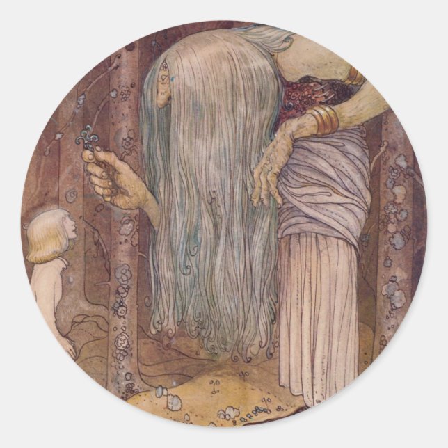 Pegatina Redonda John Bauer TROLL HERB (Anverso)