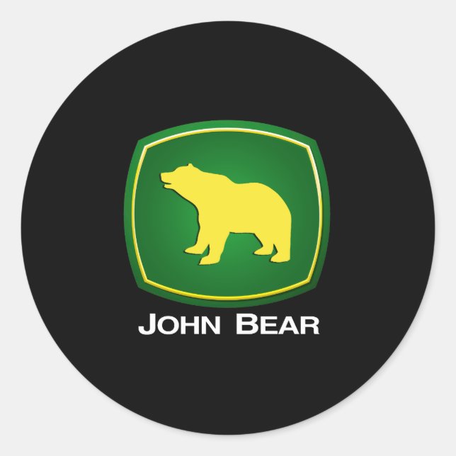 Pegatina Redonda John Bear (Anverso)