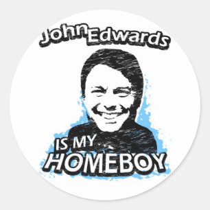 Pegatina Redonda John Edwards es mi colega