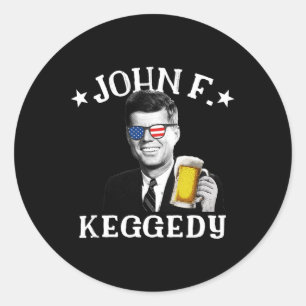 Pegatina Redonda John F. Keggedy Borró El Presidente Kennedy Jfk 4 