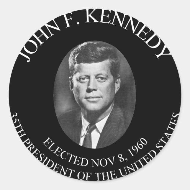 PEGATINA REDONDA JOHN F. KENNEDY MONEDA PRESIDENCIAL .............. (Anverso)