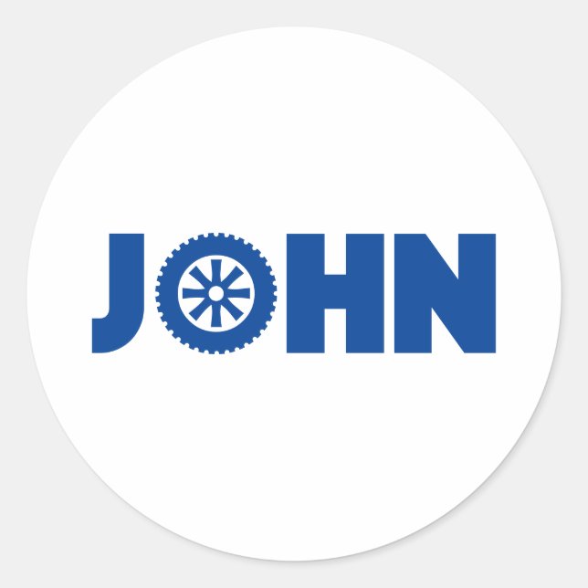 Pegatina Redonda John Petrol Head (Anverso)