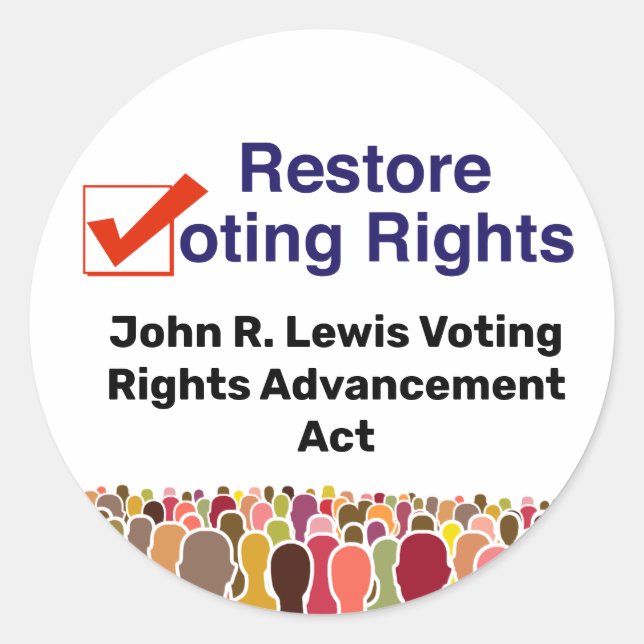 Pegatina Redonda John R. Lewis Voting Rights Advancement Act (Anverso)