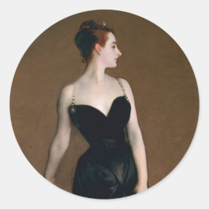 Pegatina Redonda John Singer Sargent Madame X Classic Retrato