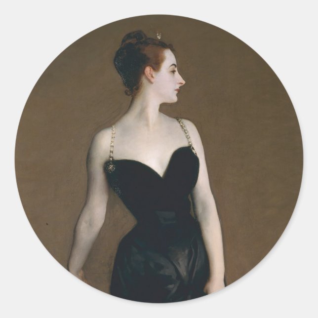 Pegatina Redonda John Singer Sargent Madame X Classic Retrato (Anverso)