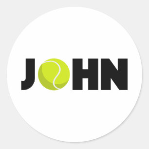 Pegatina Redonda John Tennis