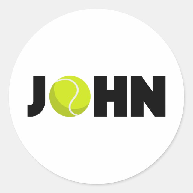 Pegatina Redonda John Tennis (Anverso)