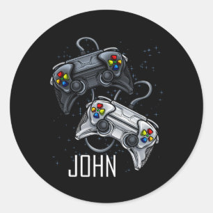 Pegatina Redonda John Videojuego Juegos en Línea Jugador Gamer Chic