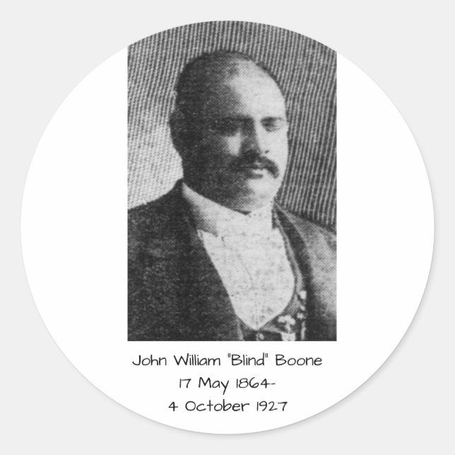 Pegatina Redonda John William "Blind" Boone (Anverso)