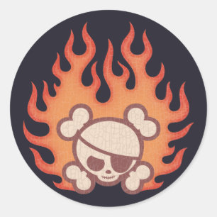 Pegatina Redonda Johnny Flames