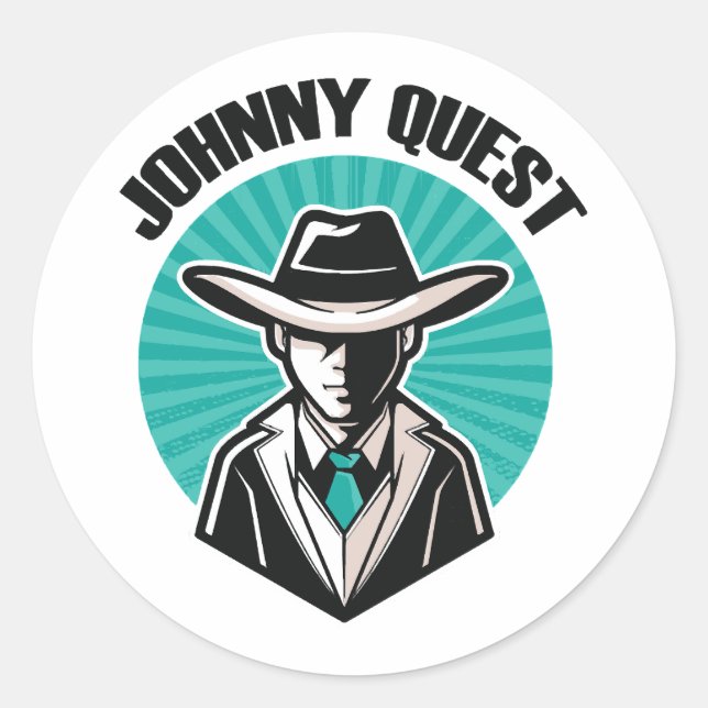 Pegatina Redonda Johnny Quest (Anverso)