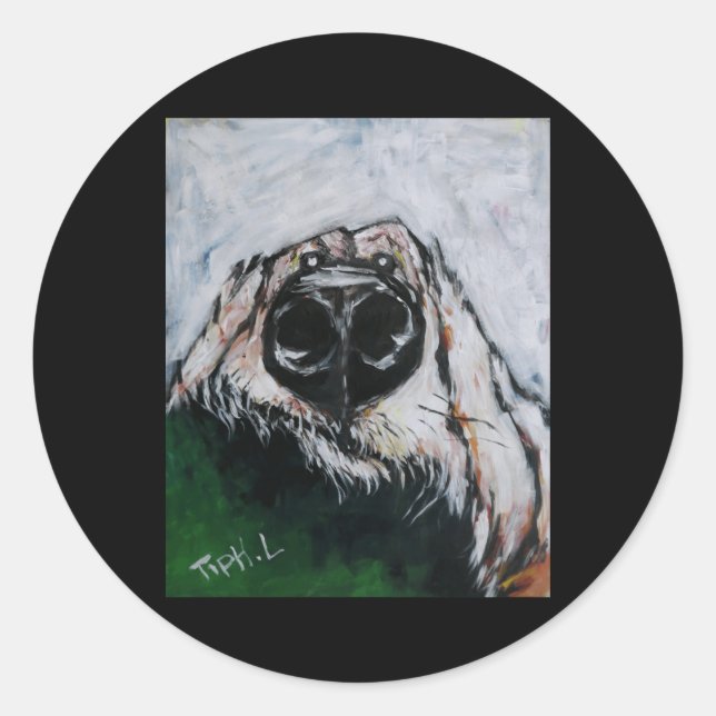 Pegatina Redonda Jojo El Perro (Anverso)