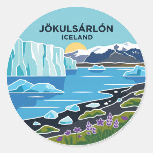 Pegatina Redonda Jökulsárlón Islandia