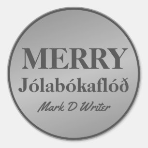 Pegatina Redonda Jolabokaflod Gray