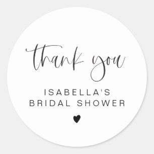 Pegatina Redonda JOLIE Fun Modern Minimal Bridal Shower