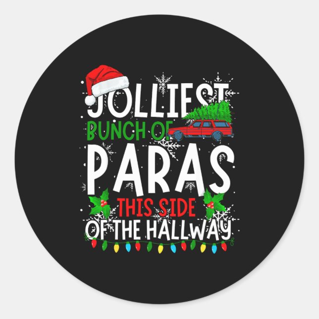 Pegatina Redonda Jolliest Bunch Of Paras This Side Of The Hallway C (Anverso)