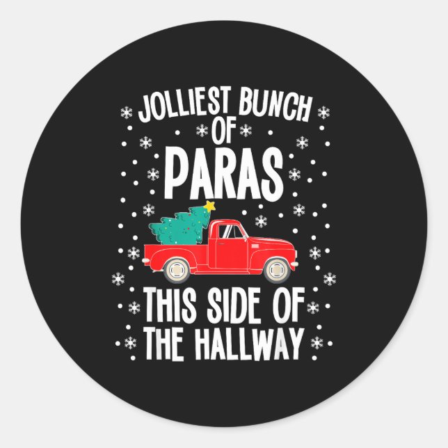 Pegatina Redonda Jolliest Bunch Of Paras This Side Of The Hallway X (Anverso)
