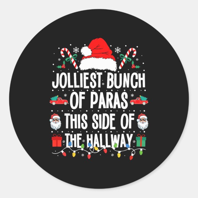 Pegatina Redonda Jolliest Bunch Of Paras This Side Of The Hallway X (Anverso)