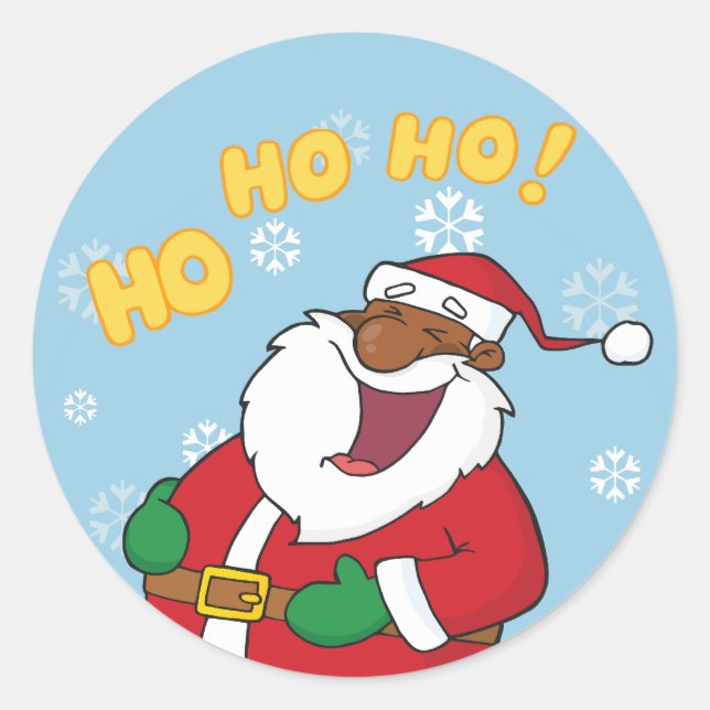 Pegatina Redonda Jolly Black Saint Nicholas (Anverso)