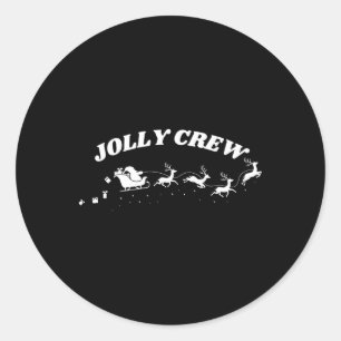 Pegatina Redonda Jolly Crew Navidades divertidos renos de camisas S