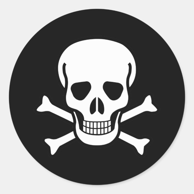 Pegatina Redonda Jolly Roger (Anverso)