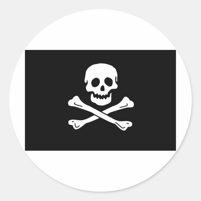 Pegatina Redonda jolly roger (Anverso)