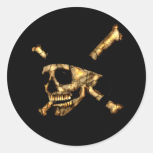 Pegatina Redonda Jolly Roger #1-Burnt