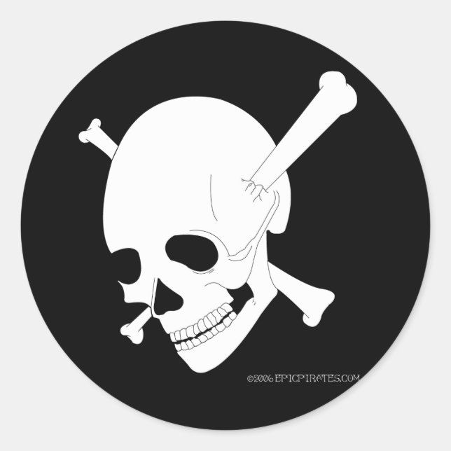 Pegatina Redonda Jolly Roger#3 (Anverso)