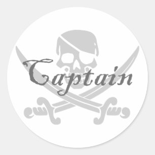 Pegatina Redonda Jolly Roger Captain