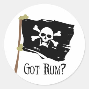 Pegatina Redonda Jolly Roger Got Rum