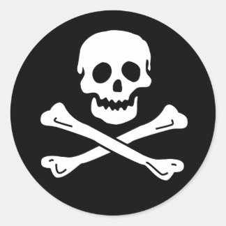 Pegatina Redonda jolly-roger-own-work-2a