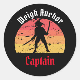 Pegatina Redonda Jolly Roger Sunset