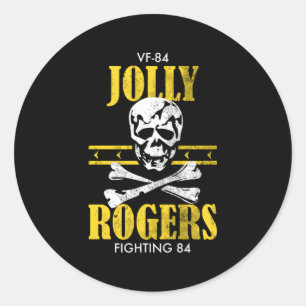Pegatina Redonda Jolly Rogers Vf-84 con problemas