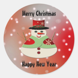 Pegatina Redonda Jolly Snowman Snowy Dreams