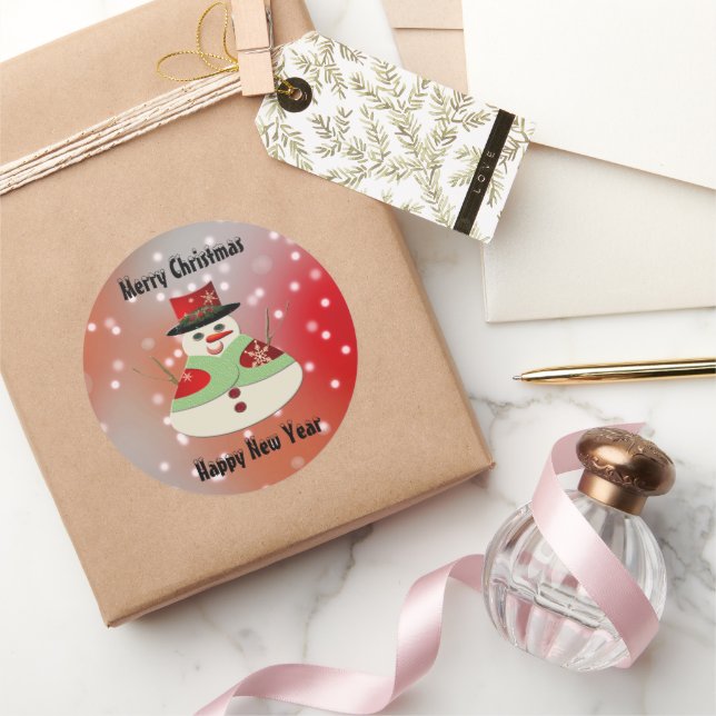Pegatina Redonda Jolly Snowman Snowy Dreams (Regalar)