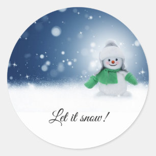 Pegatina Redonda Jolly Snowman Sticky Labels