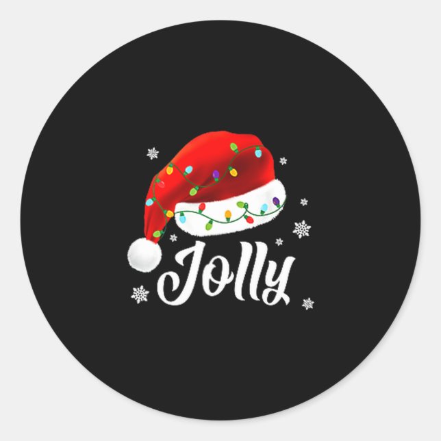 Pegatina Redonda Jolly Subtle Minimal Christmas Funny Holiday Party (Anverso)