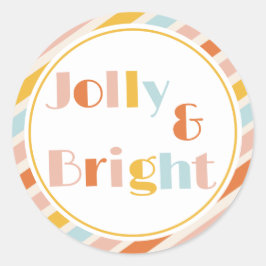 Pegatina Redonda Jolly y Bright Bold Strike Navidades