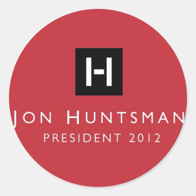Pegatina Redonda Jon Huntsman 2012 Presidente (Anverso)