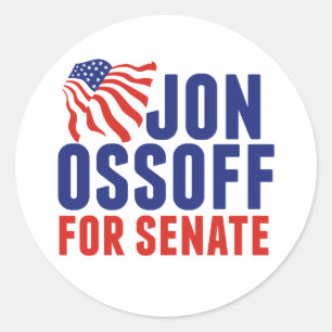 Pegatina Redonda Jon Ossoff al Senado 2026 Elección de Georgia