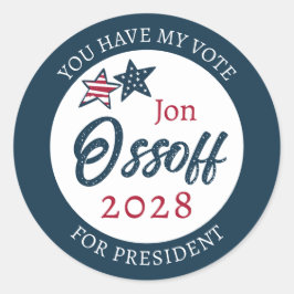 Pegatina Redonda Jon Ossoff Presidente 2028