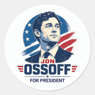Pegatina Redonda Jon Ossoff Presidente 2028
