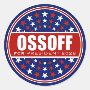 Pegatina Redonda Jon Ossoff Presidente 2028