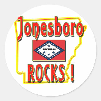 Pegatina Redonda ¡Jonesboro Rocks! (Rojo)