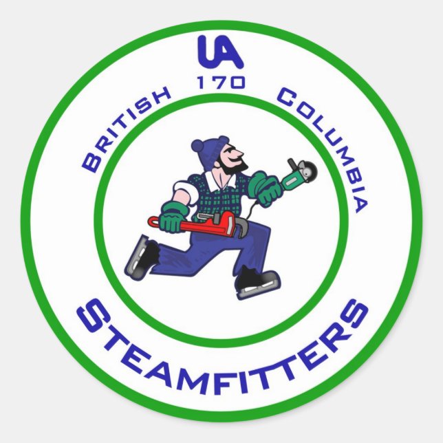 Pegatina Redonda jonny-canuck-steamfitter (Anverso)