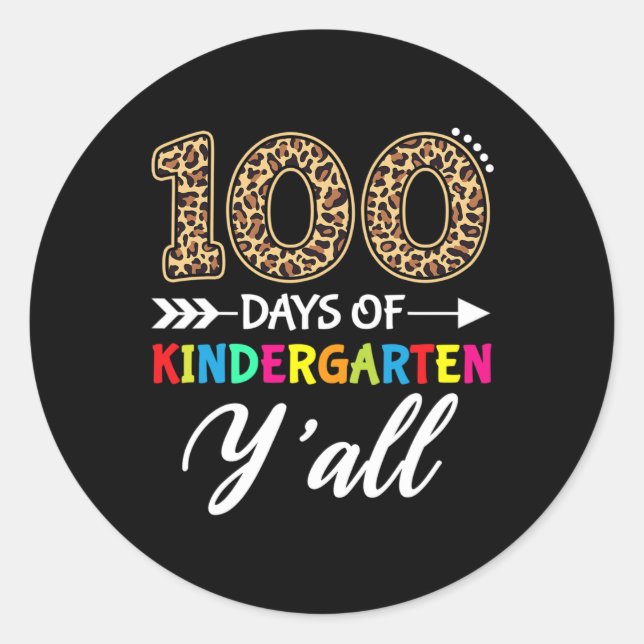 Pegatina Redonda Jornadas De Jardín De Niños Y Profesores Leopardo  (Anverso)