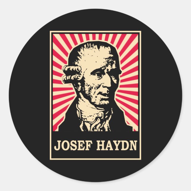 Pegatina Redonda Josef Haydn (Anverso)
