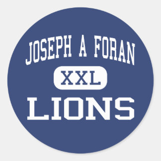 Pegatina Redonda Joseph A Foran - Leones - High - Milford