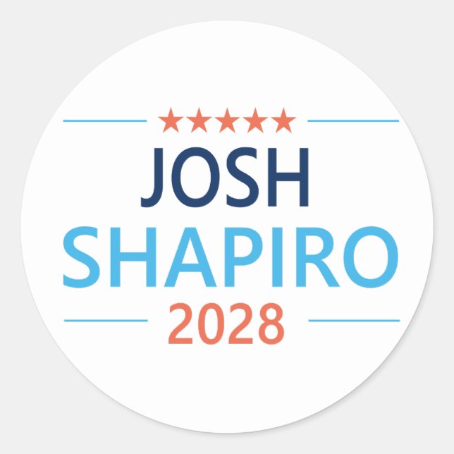 Pegatina Redonda Josh Shapiro 2028 (Anverso)